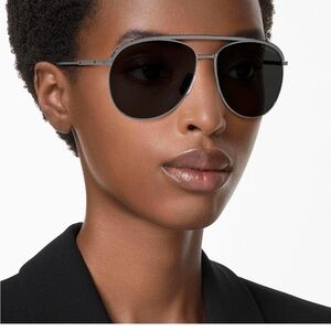 Swarovski Women’s Sk7005 Aviator Sunglasses Dark Silver/ Dark Grey NEW